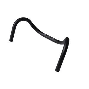 TUBRO HB-193 Fixed Gear/Track Bike Drop Bar, 25.4mm Clamp, 390mm Width, Matte Black