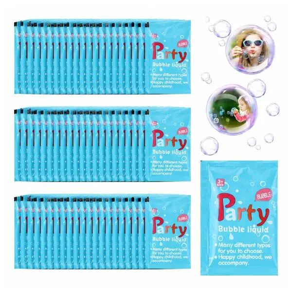 100 Pack Bubble Liquid Refills, 10ml Each, Bubble Solution for Bubble Guns, Wands & Machines, Kids Outdoor Play, Birthday Parties & Events