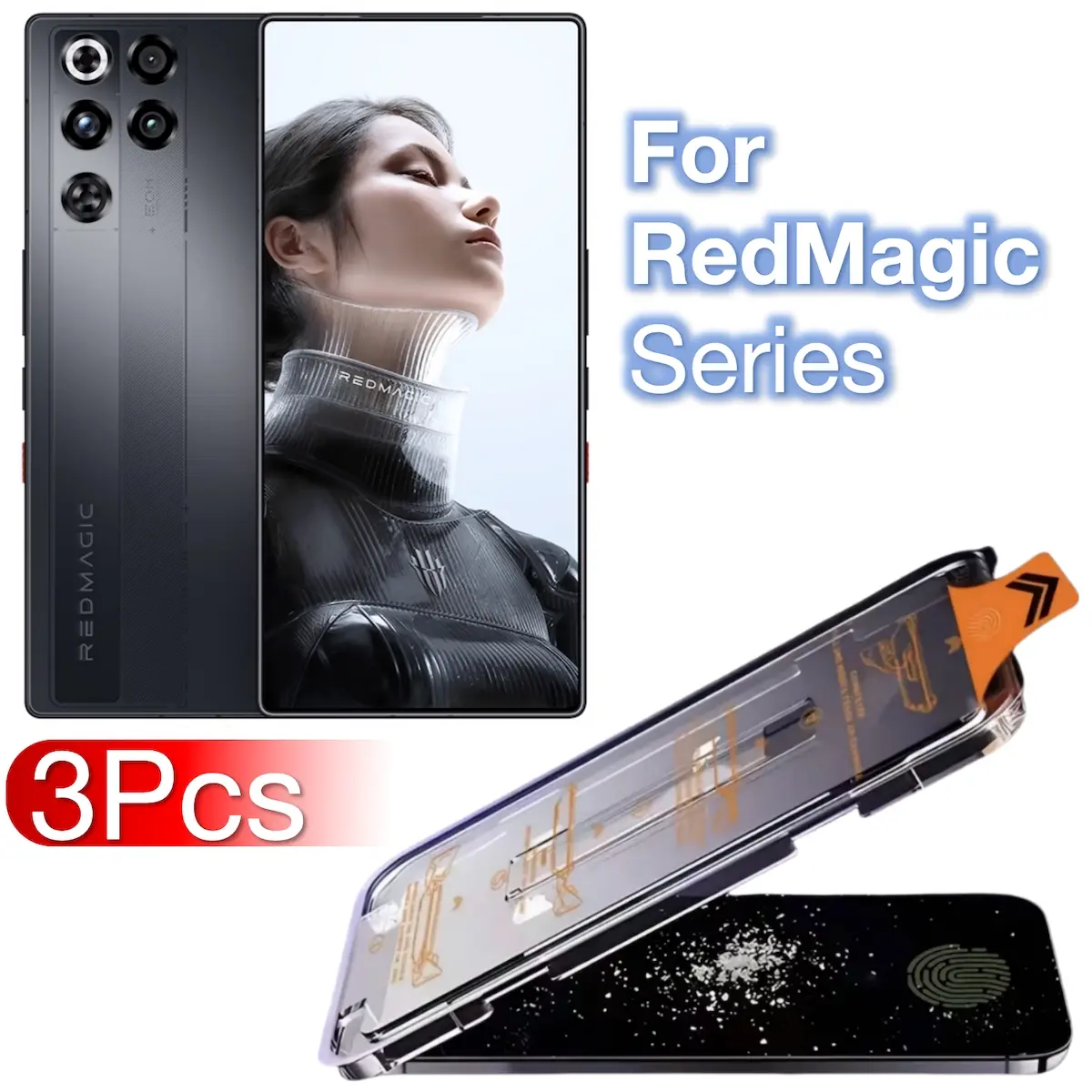 3-Pack Tempered Glass Screen Protector for Zte Nubia Magic 8/8s/9/9s/10/10s/11 Pro+, Ultra-Clear Anti-Scratch Fingerprint Phone Film