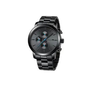 CRRJU Watches for Men Luxury Business Stainless Steel Waterproof Calendar Chronograph Analog Quartz Wristwatches