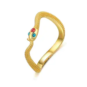 Aprilery Vintage Snake Statement Ring – Stackable Reptile Serpent Design Band Jewelry for Women