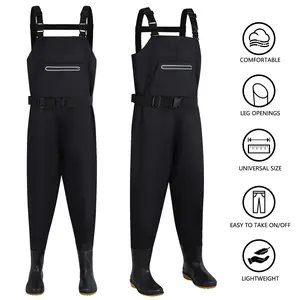 Chest Waders With Boots Storage Pocket Adjustable Waistband  700D nylon-PVC Waterproof  Fishing Hunting Agriculture Construction Bootfoot Retro Woodland Mens Insulated Neoprene Kids