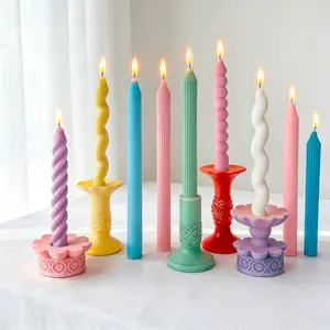Striped Long Candle Silicone Mold Spiral Long Rod Rotating Handmade Aromatherapy Candle Silicone Mold