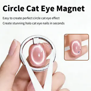 1Pc Nail Hollow Cat Eye Magnet, High Gloss Finish, One-Step Molding, for Salon & Home DIY Use