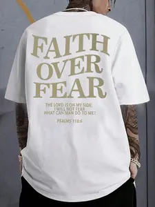 Men's Regular Fit Slogan Graphic Round Neck Tee, Casual Slogan Tees, Comfortable Streetwear Short Sleeve T-shirt for Summer, Summer Outfits, Back To School Clothes, Menswear for Daily Wear