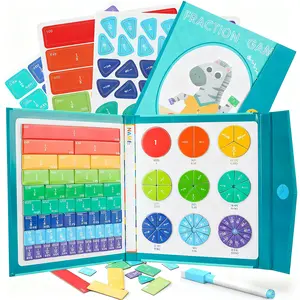 Magnetic Fraction Demonstration Book Math Teaching Aid Educational Learning Toy for Kids