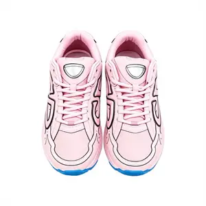 Pink Blue Cartoon Style Chunky Sneakers for men and Women, Breathable Mesh Comfortable Casual Trainers, Non Slip Fashion Footwear for Daily Outings Street Style