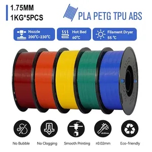 5KG PETG TPU ABS PLA Filament 1.75mm 1KG Filament Spool 3D Printer Filament for 3D Printer For Bambu lab AMS