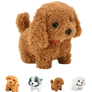 Simulated Teddy Fur Puppy Toy - Can Walk, Sing and Wag Tail. Pet Dog for Party Surprise. Cute Little Gift.