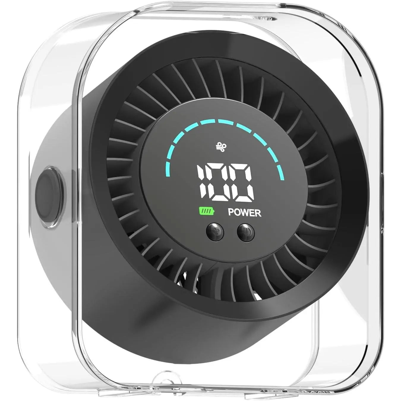Cordless Rechargeable Small Quiet Desk Fan, 4000mAh Portable Mini USB Table Fan with 100 Speeds Turbo Flow, 360° Adjustable, LED Display - Black for Bedroom, Office