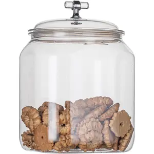 KEKEHOME 101oz Plastic Food Storage Jar with Airtight Seal Lid, Square Kitchen Counter Container for Cookies, Candy, Pasta, Dry Goods for Pantry Organization,3L