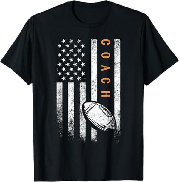 Football Coach American Flag Football Trainer Coaching T-Shirt