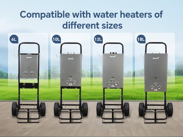 Dolly Hand Cart for Portable Tankless Water Heaters, Mobile Hot Water Washing Station, for Pet Grooming, Horse Stables, Hunting Camp & Camping