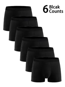 6-Pack Men's Solid Slim Fit Plain Briefs, Soft Skin-Friendly Material, Comfortable Daily Wear, Ideal for Home & Sports, Men's Underwear Set, Soft Stretch Briefs