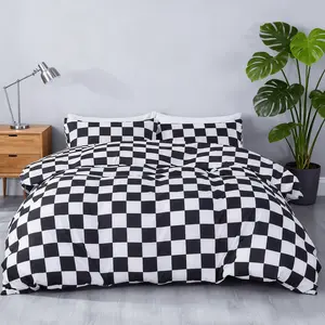 Chessboard Bedding Set, Soft Comfortable Bedroom Essentials, Includes 1 Duvet Cover & 2 Pillowcases, No Insert Perfect Home Decor