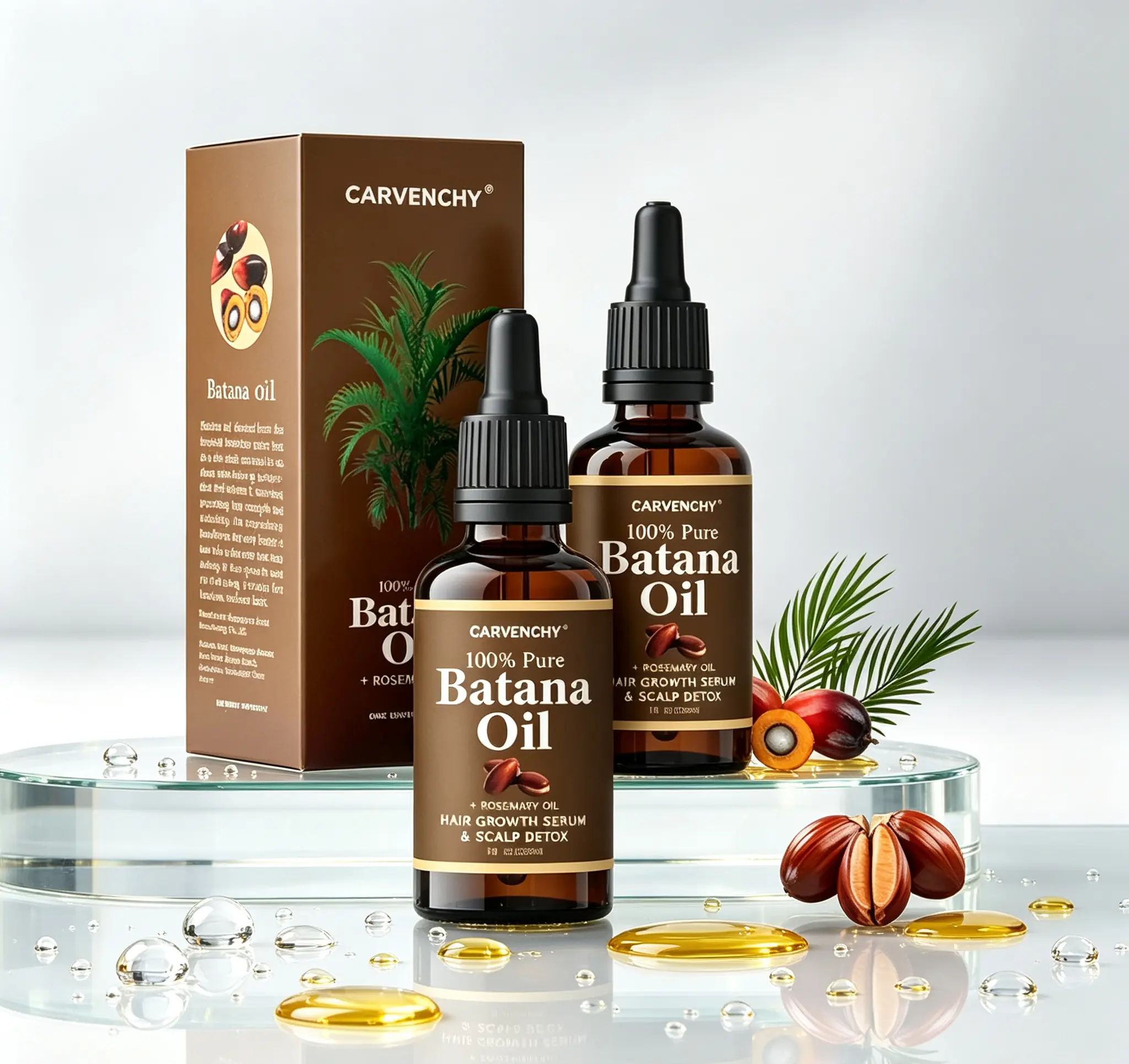 Batana Oil Rosemary Serum for Hair Growth, Get Visible Results, Nourish & Moisturize on Scalp, Repair Dry Hair, Multi-Purpose Hair Mask, Great on Locs, Eyebrows, Eyelashes, Perfect for Low Porosity Hair and Waves