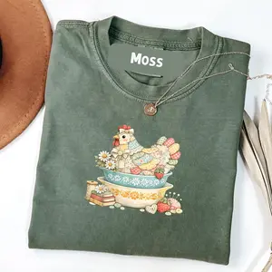 Comfort Colors Patchwork Vintage Hen, Quilted Chicken Pyrex T-Shirt
