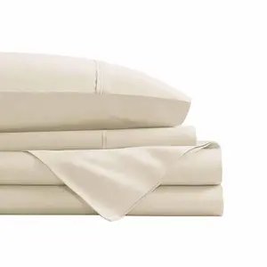 Swift Home 3PC Solid Microfiber Sheet Set with Smart Side Storage Pockets - Cream Twin - Bedding Essentials
