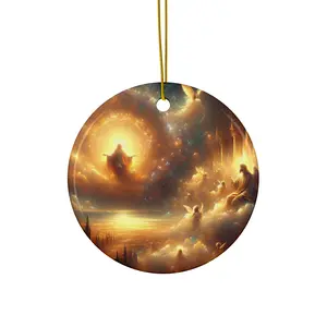 Celestial Dream Ceramic Ornament - Heavenly Art, Christmas Decor, Spiritual Gift, Holiday Decoration, Unique Keepsake christmas  tree christmas tree twinkle christmas trees