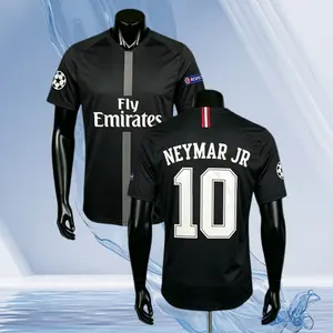 18 19 Black Neymar 10 Short Sleeve Soccer Jersey