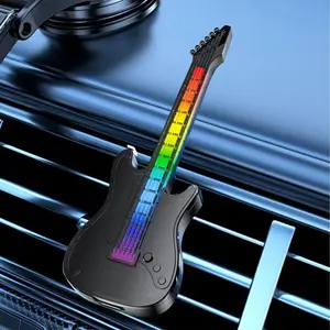 Car Air Freshener Odor Eliminator With LED Light For Car Vent Small Guitar Shape Automotive Air Freshener For Sedan Truck RV