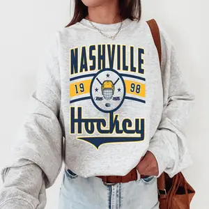 Vintage Nashville Hockey Sweatshirt, Predators Sweater, Predator Sweatshirt, Hockey Fan, Retro Nashville Ice Hockey, Nashville 1998 Sweater