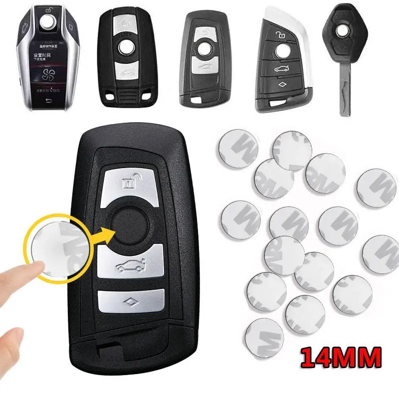 2026 2/5/10/20pcs New 14mm Fob Car Logo Sticker For Car Remote Control Key Aluminum Car Remote Key Sticker Emblem Auto Accessories for your Car