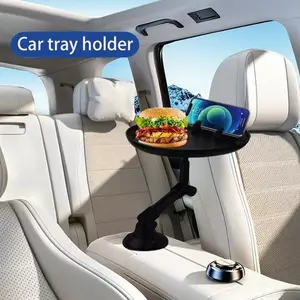 Adjustable Car Tray with Phone Holder, Cup Holder Console, Beverage Stand for Dashboard, Tabletop, Passenger Seat, Hands-Free Driving Accessory, Car Phone Mount