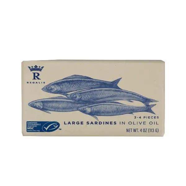 REGALIS FOODS Large Sardines In Olive Oil, 4 OZ