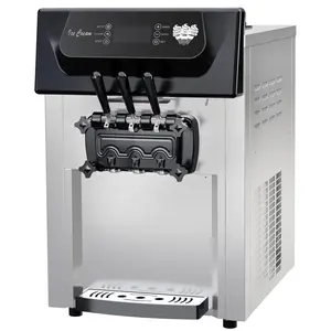 GARVEE 2200W Commercial Ice Cream Machine, 3 Flavor Soft Serve Ice Cream Machine, 5.3-7.4 Gal/Hr, with LCD Touch Screen, Automatic Cleaning, High Productivity for Home Snack Bar & Restaurants