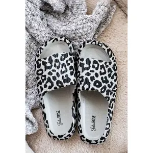 Ready to Ship | Gray Leopard Insanely Comfy -Beach or Casual Slides