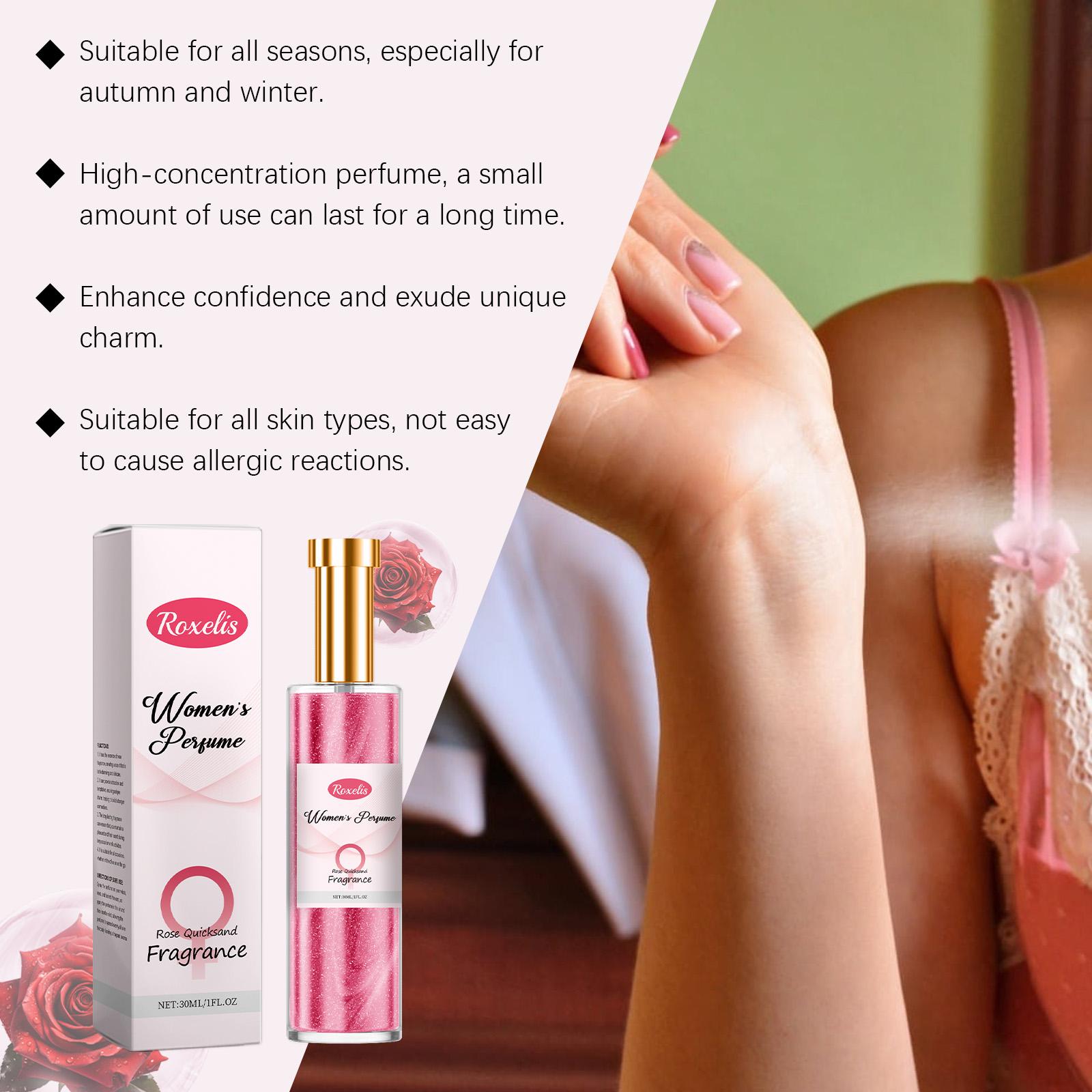 Roxelis Rose Women's Charm Perfume, Natural Fresh Fragrance, Long-Lasting Scent for Daily Wear, Elegant Feminine Aroma, Light & Refreshing Everyday Perfume for Women, Suitable for Work, Dating & Casual Occasions