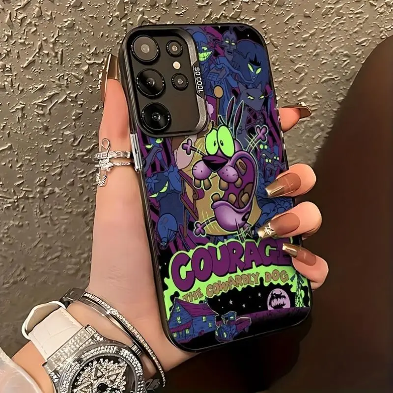 Custom Personalized Courage The Cowardly Dog Silicone Phone Case for Samsung Galaxy S26-S25-S24-S23-S22 - Durable, Shockproof, Flexible Matte Back TPU Casing, Anti-Fingerprint, Drop Impact Absorb for Smartphone, Cellphone Protection & Accessories, Camera