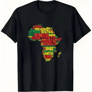 Juneteenth Words Men Women Africa Map June 19th 1865 Cotton T shirt