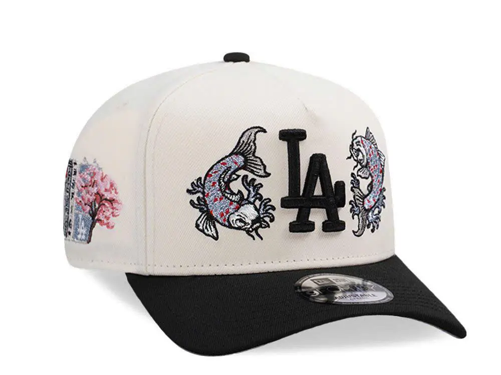 Los Angeles Dodgers Koi Fish Embroidered White Adjustable Snapback Baseball Cap Limited Edition