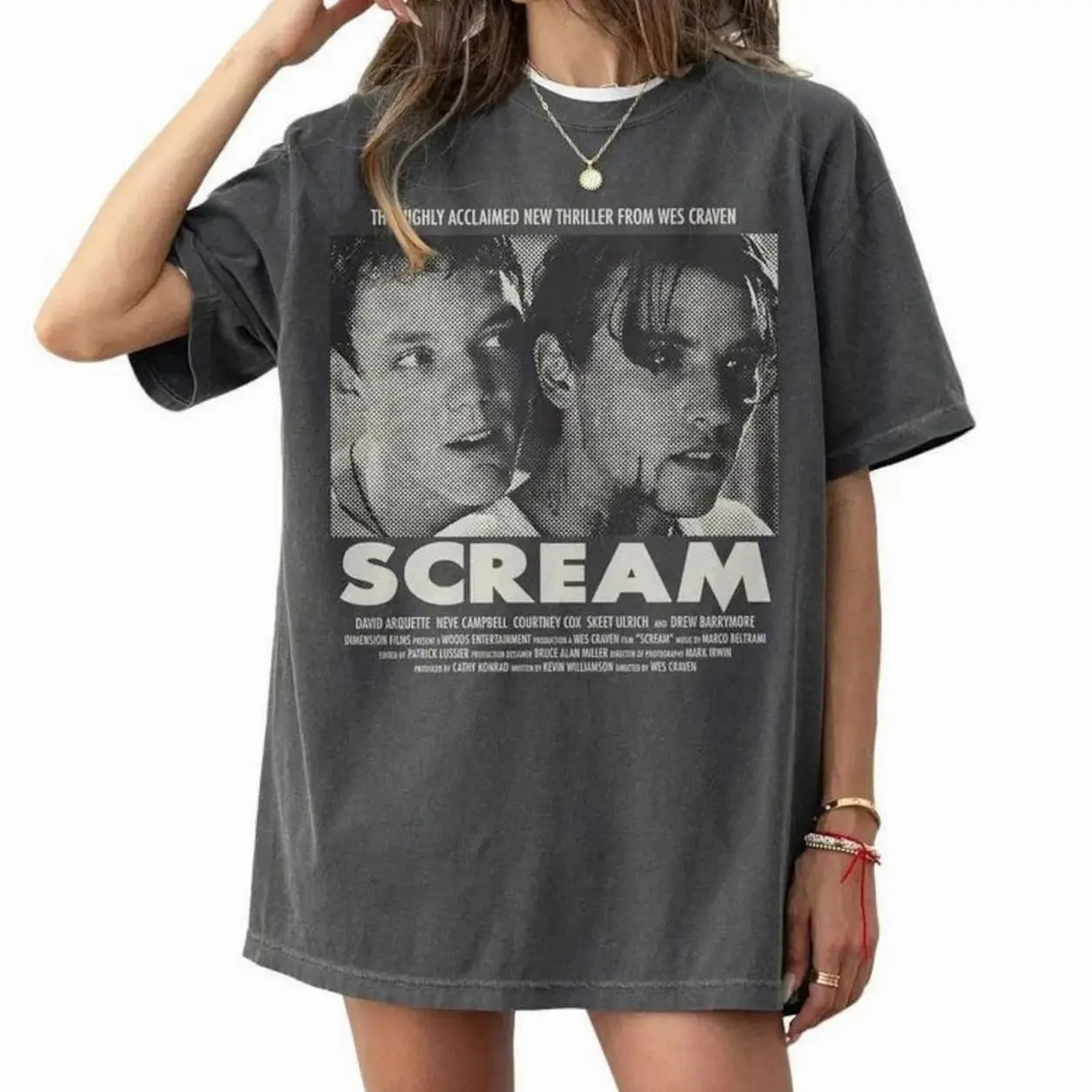 Vintage Scream Billy & Stu Graphic Tee, Retro 90s Horror Movie Oversized T-Shirt, Halloween Scream Movie Shirt
