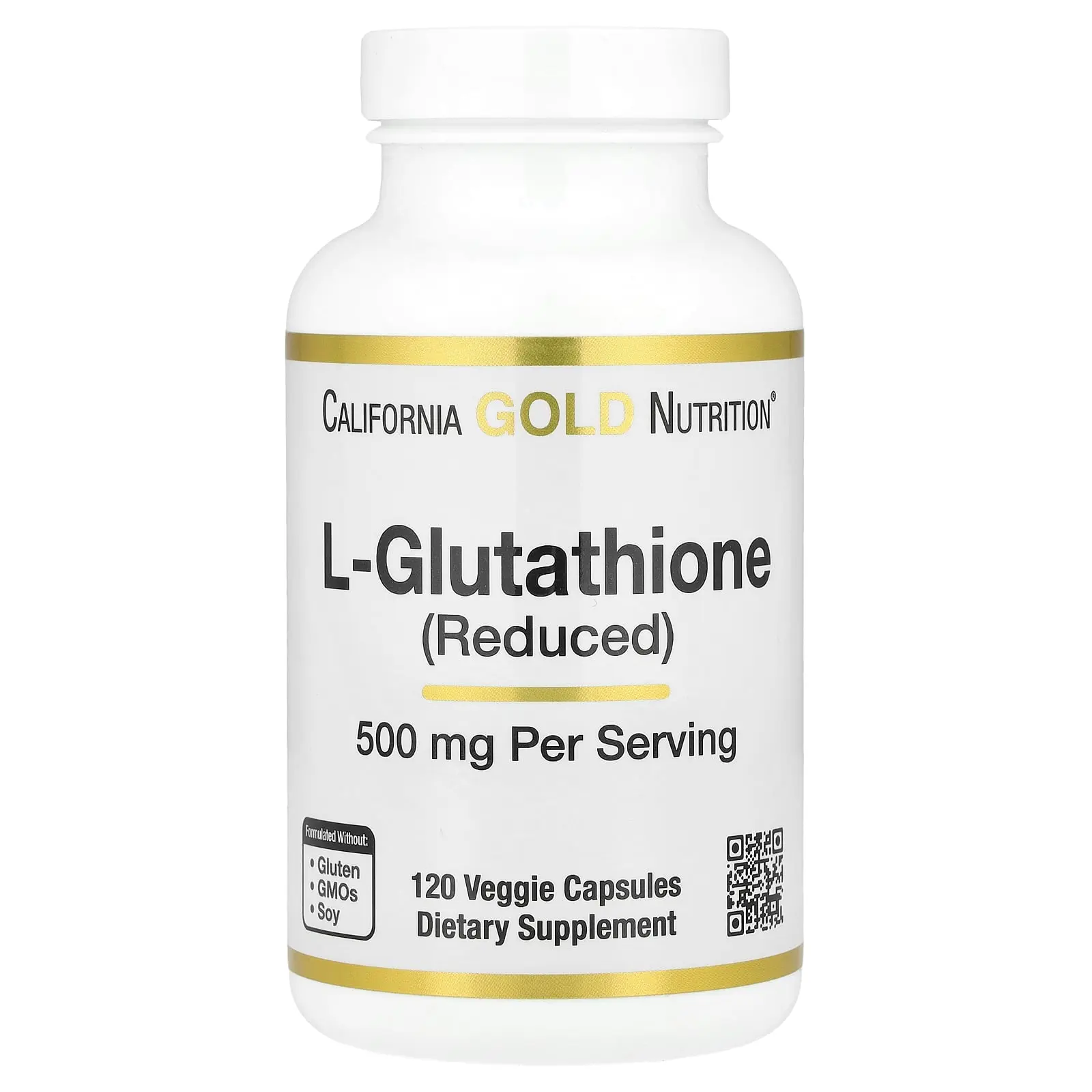 California Gold Nutrition L-Glutathione (Reduced), 500 mg, 120 Veggie Capsules