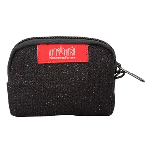 ManhattanPortage Midnight Coin Purse - Textured Exterior with Glitter Accents, Compact Size 10.2x7x2 cm, Ideal for Everyday Use & Fashionable Design