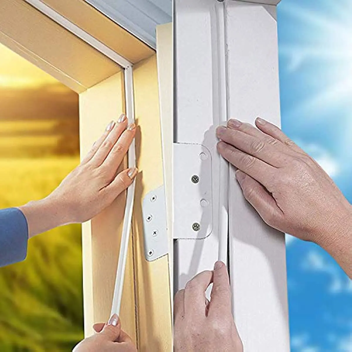 1pc Door and Window Sealing Strip, Self-Adhesive Foam Insulation Sealing Strip, Windproof Waterproof Soundproof Sealing Strip, Home Decoration