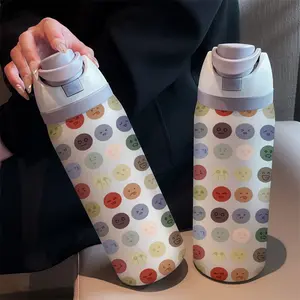 Emotional Expression 32oz Dual Drink Sports Water Bottle Tumbler, 304 Stainless Steel Large Capacity Insulated Cup, Perfect Gift for Women