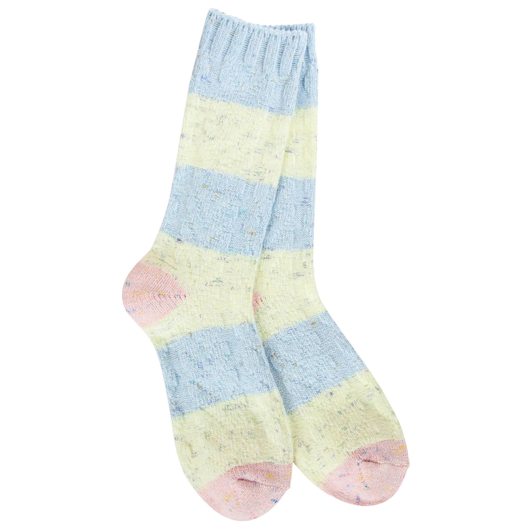 Women's Knit Crew Socks - Lightweight, Soft, Breathable, Stylish Pastel Spring Cable Socks for Layering & Everyday Wear, Style