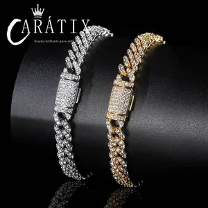 8mm Single Row Cuban Bracelet – Full Synthetic Moissanite Iced Out Jewelry for Men