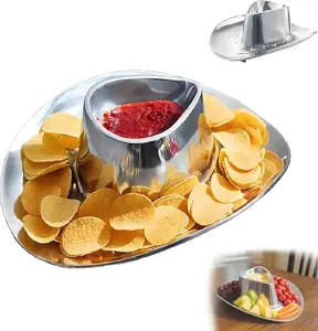 Cowboy Hat-Shaped Snack Plate, New Snack, Candy & Salad Platter, for Party Picnics BBQ, Home Kitchen Serveware Décor