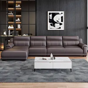 Modern Full Aniline Full Green Top Grain Cowhide Leather Sectional Sofa With Chaise Lounge, Real Genuine Leather L Shape Couch, Luxury Leather Upholstered Furniture for Large & Small Living Room Household