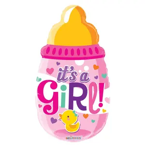 20" Baby Girl Bottle Shape Helium Foil Balloon (5 PACK) #19725