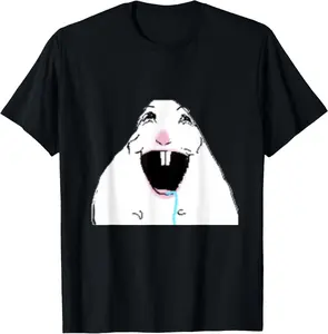 100% Cotton Silly Drooling White Hamster T-Shirt