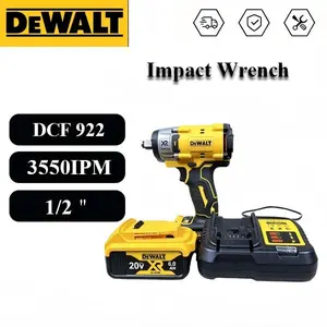 DEWALT DCF922 20V Brushless Cordless 1/2" Impact Wrench - 406N.m Max Torque, 3550IPM Impact Rate, Tool Only or Kit with 1 Battery & Charger for Automotive Repair and Assembly