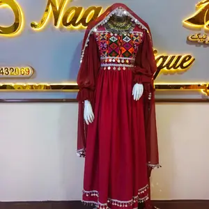long red Afghani outfit