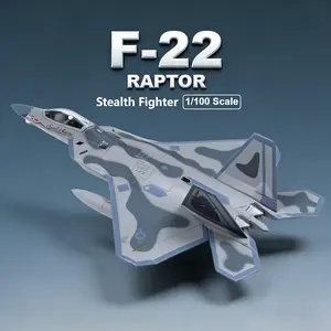 1/100 Military Model Plane F-22 Raptor Alloy Fighter Plane Model for Collection and Gift Detailed Diecast Airplane