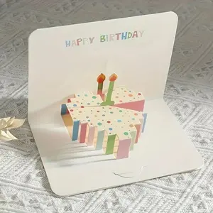 3D Pop-Up Birthday Card with Cake Design, Personalized Fun Card for Women Men Kids, Perfect Gift for Family & Friends, Pop Up Cards
